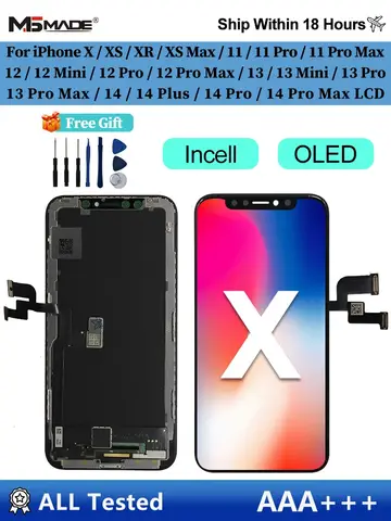 OLED X LCD For iPhone XR XS MAX 11 Display 3D Touch Screen Replace For 12 14 Plus 11 Pro screen incell 12 Pro Max display 13 Min