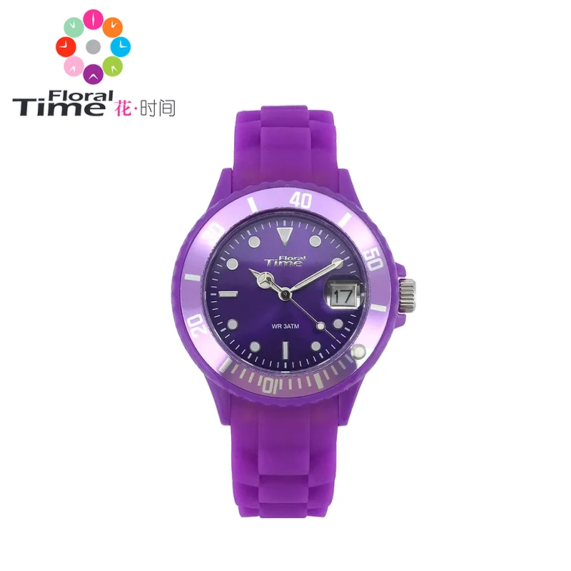 Relógio de quartzo tempo floral para crianças, relógio esportivo fluorescente para meninos do ensino médio, universal, harajuku, estudantes da moda, ft002