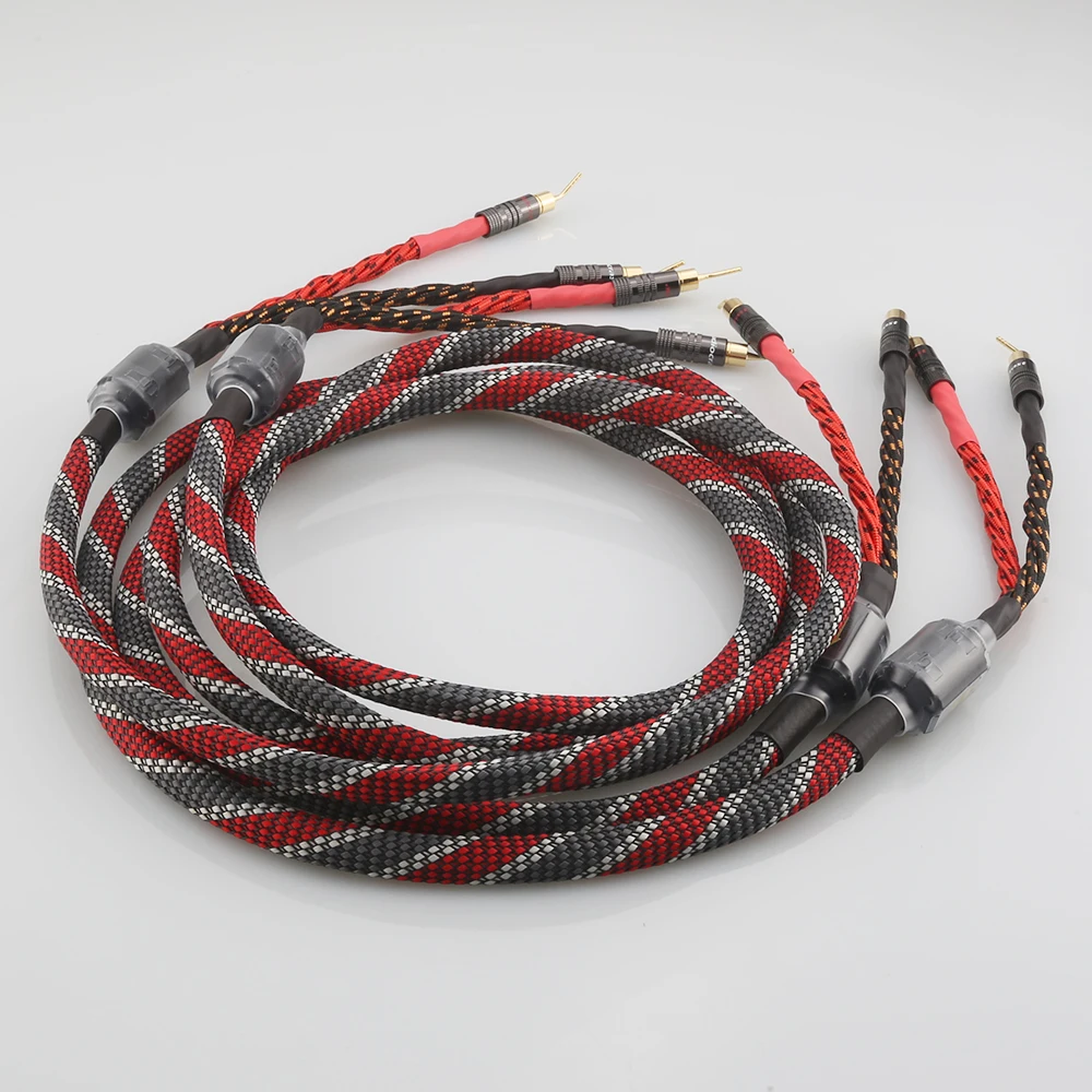 Audiocrast SC082 Điện Cáp Loa HIFI Audiophile Cáp Pin Để Pin Chuối Cắm Loa Dây Dây Âm Thanh