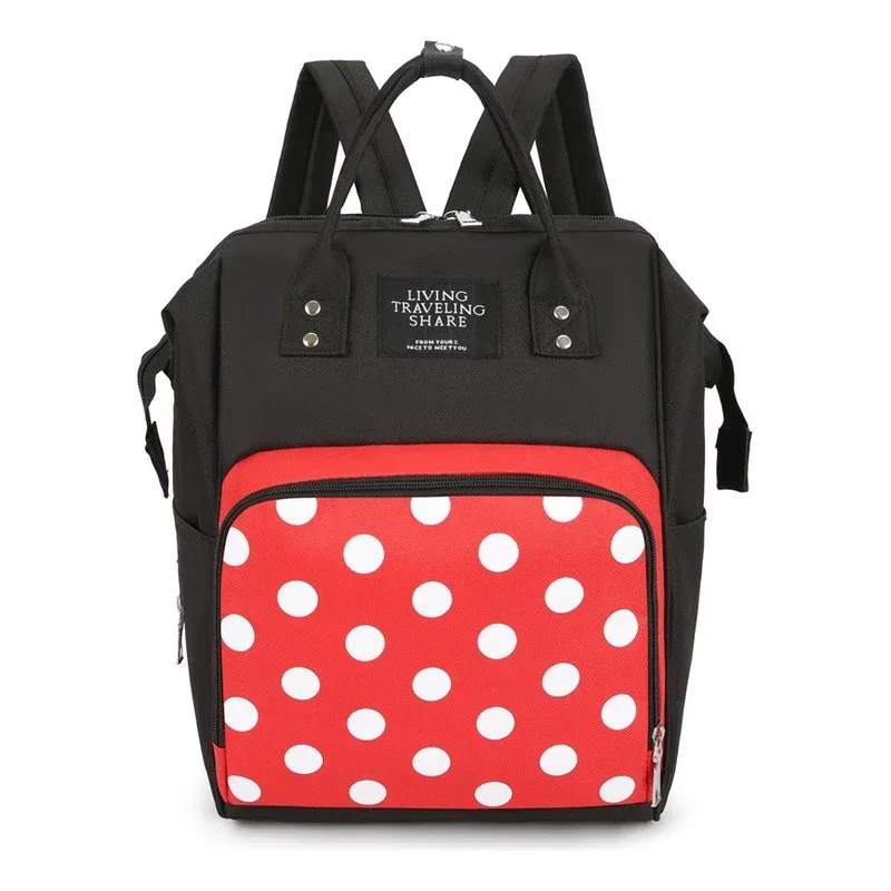 Disney Mickey Mouse Backpack Cartoon Pattern Mum Large Capacity Outing Bag Mother Baby Bag Shoulder Bag Parent Travel Bag