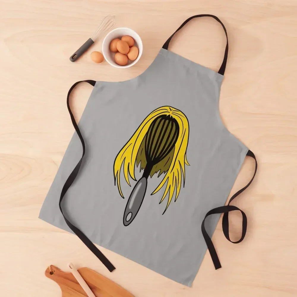 

Kitchen whisk head with blonde hair Apron Dress for home useful pieces Kitchen Special Accessories women's work Apron