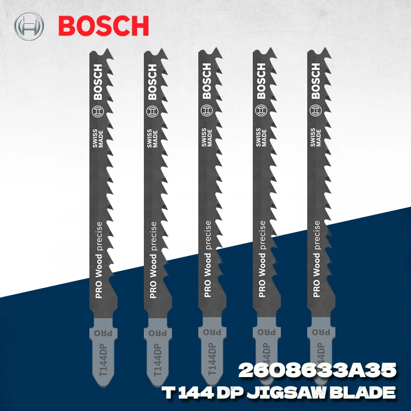 BOSCH 2608633A35 T144DP Jigsaw Blade 5PCS For Woodworking Straight Cut Curved Saw Blade Bosch Power Tool Accessories