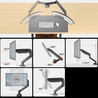 PC Adjustable 17-32 Inches Screen Stand Bracket Monitor Hanging Holder Desktop Computer Lifting Arm Clamp Grommet Mounting Base