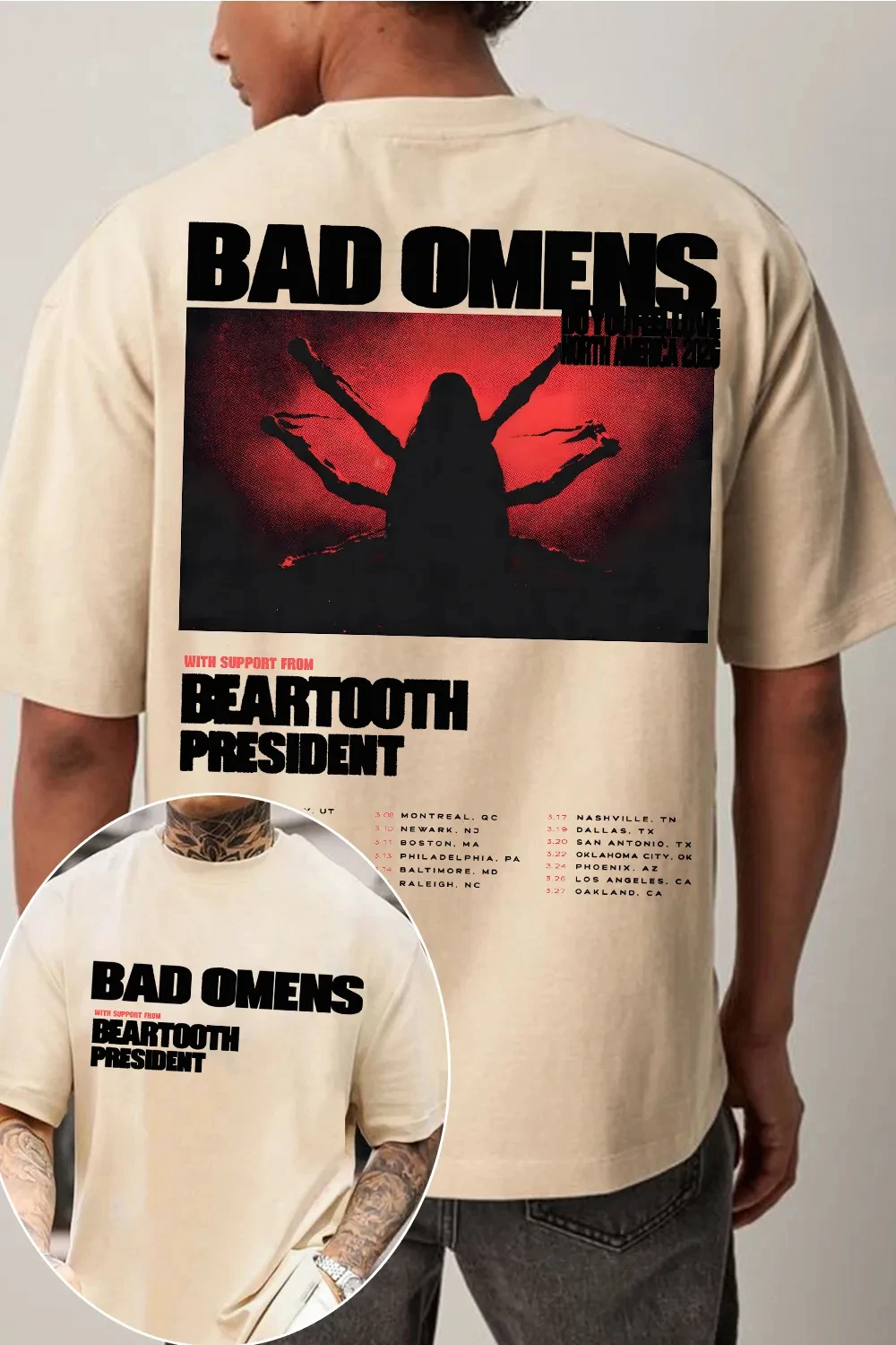 Hot Limited Bad Omens Band Mens Womens Cotton Tees Summer Casual Short Sleeve Round Neck Clothing Loose Tops Trend Unisex Tee view 4