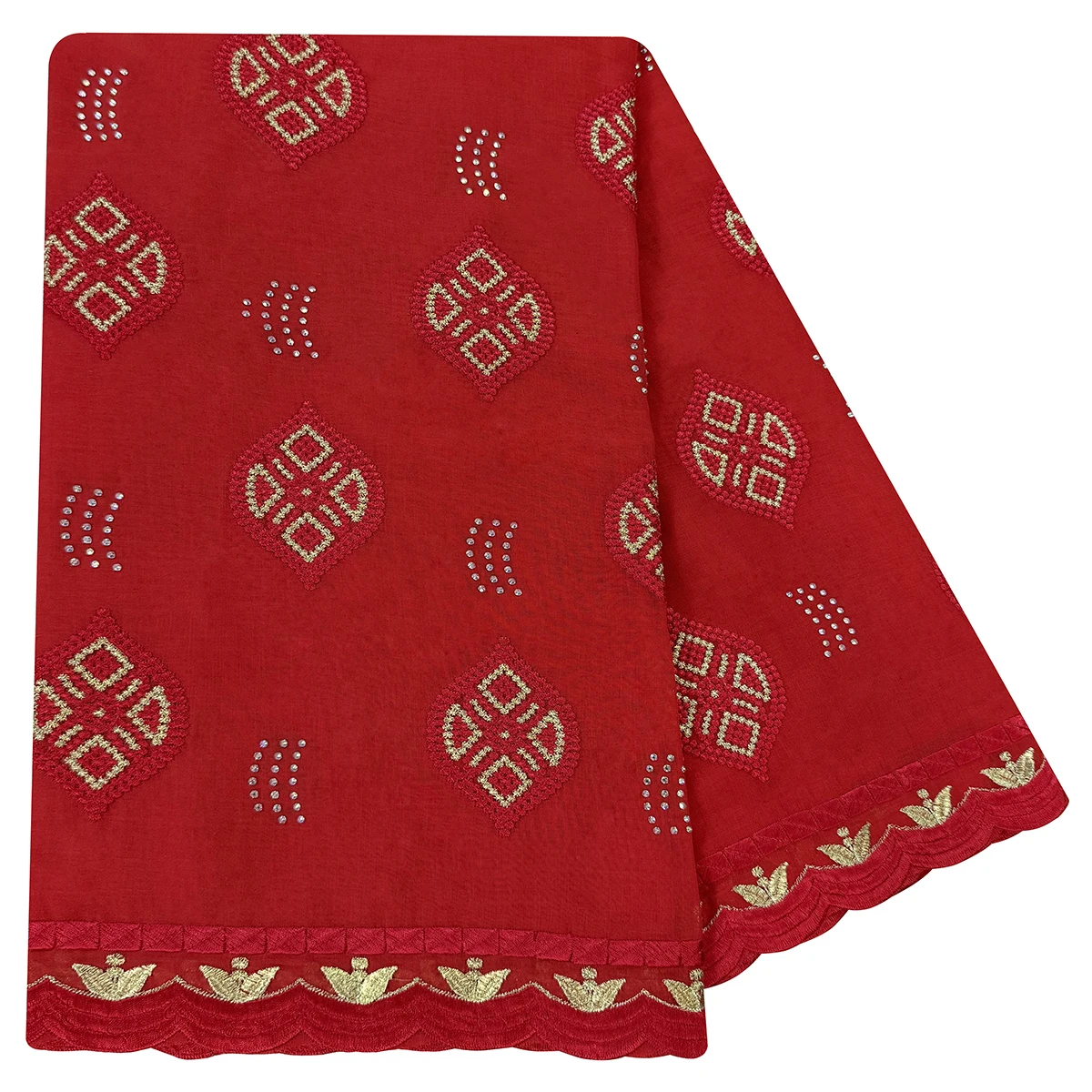 New Small Flower Embroidered Sequined Headscarf Shawl Hijab African Muslim Women Scarf Cotton Fabric Dubai Style Prayer Scarf