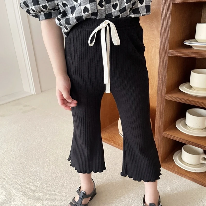 Korean Fashion Baby Girl Casual Flared Trousers Autumn and Summer Baby Girls Versatile Flare Pants Kids Bell Bottom Pant ﻿