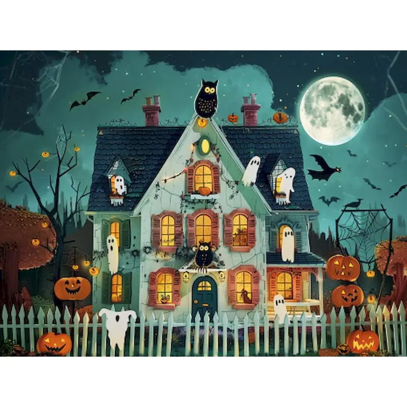 

GATYZTORY Acrylic Painting By Numbers Diy Halloween House Number Painting On Canvas Picture Drawing Home Decors Handmade Gift