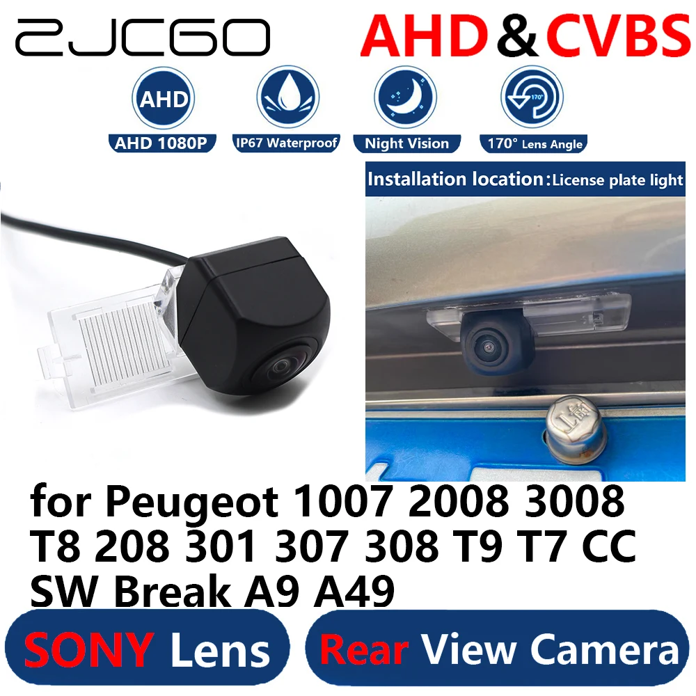 AHD 1080P Parking Backup Reverse Rear view Camera for Peugeot 1007 2008 3008 T8 208 301 307 308 T9 T7 CC SW Break A9 A49