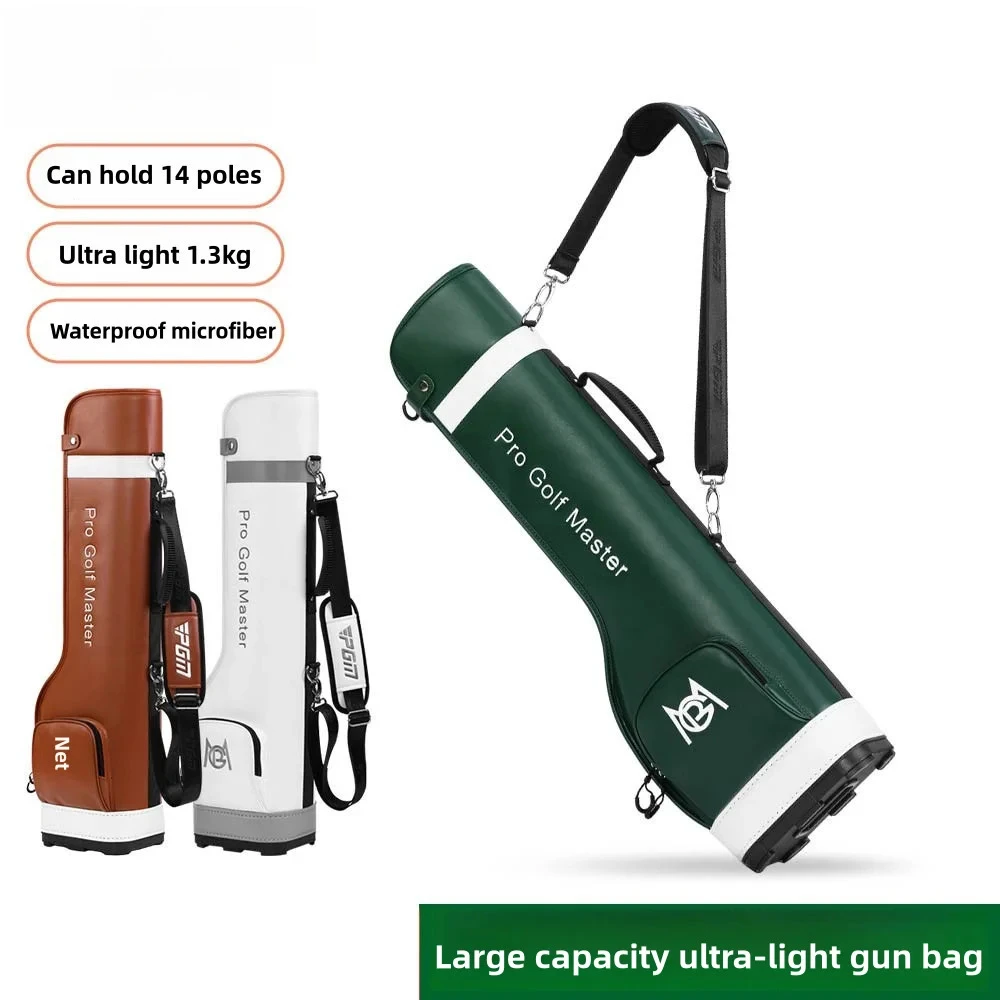 Saco de golfe portátil de meio corte PGM, couro de microfibra à prova d'água pode conter 14 pólos, saco de golfe leve QIAB031