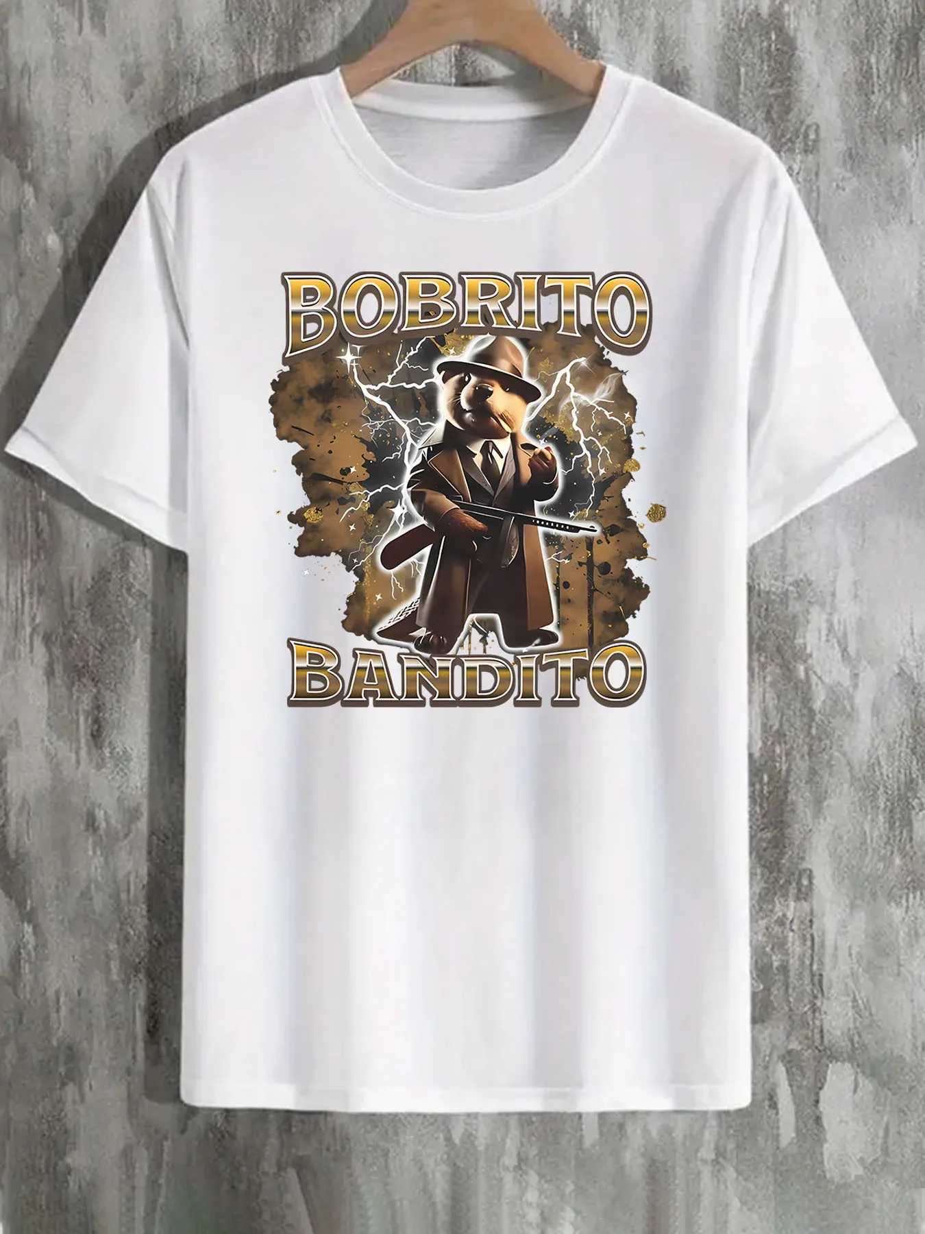 Bobrito Bandito 面白いグラフィック T シャツ - ヴィンテージスタイル、メンズサマーカジュアル T シャツ、イタリアン Brainrot テーマ