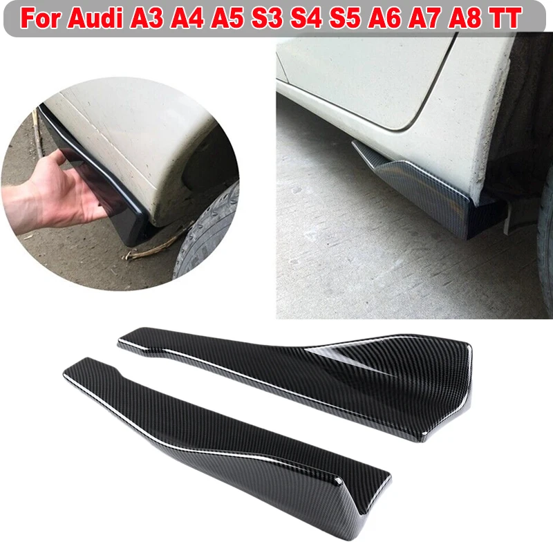 

48cm Rear Bumper Splitter Apron Canards Side Skirt Extension Universal For Audi A3 A4 A5 S3 S4 S5 A6 A7 A8 TT Car Accessories