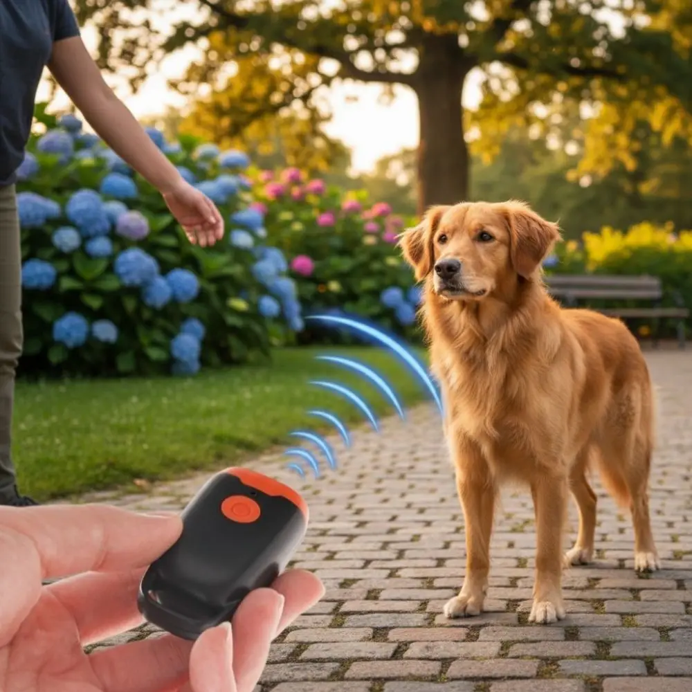 

Portable Smart Ultrasonic Dog Repeller LED Light Safe Bark Deterrent Device Handheld Anti Bite Dog Removal Device Pet Training