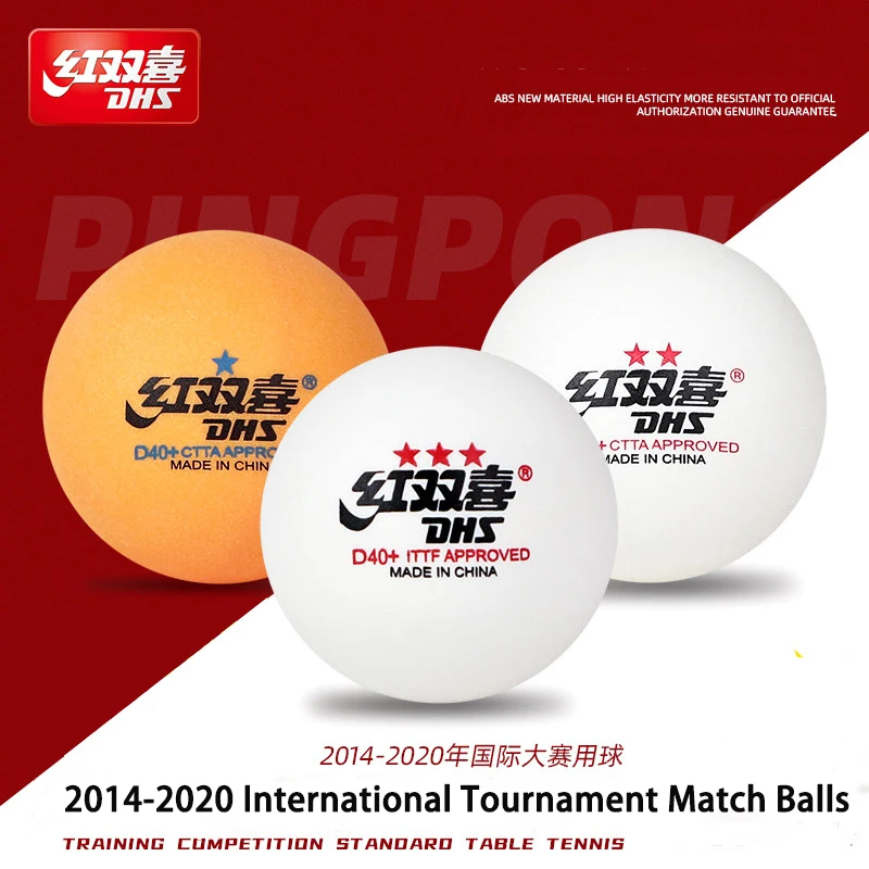 3Stars DHS Seamed Table Tennis Balls D40+ ABS New Material Professional ITTF Approved Ping Pong Balls for Training 10 Pcs/Box