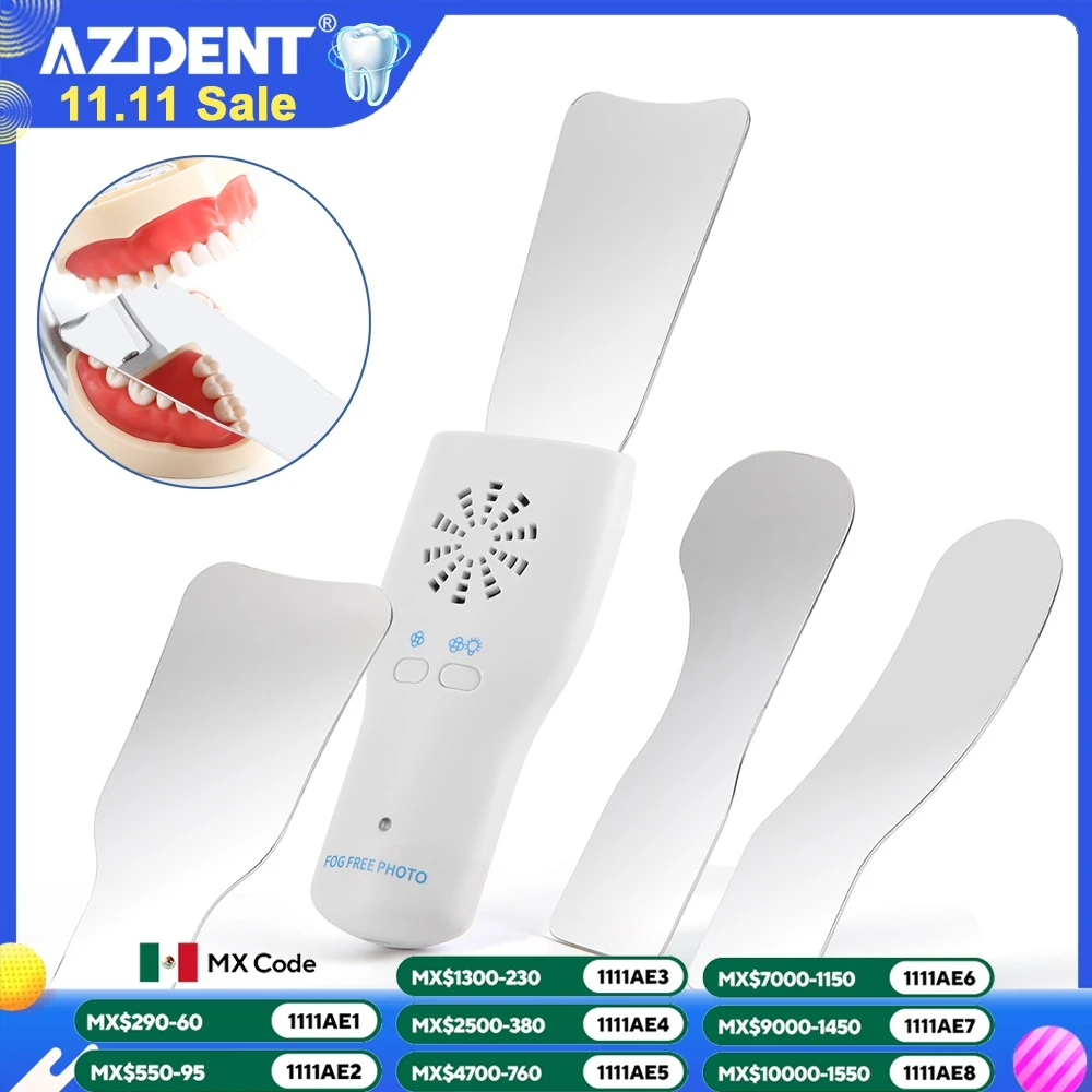 

AZDENT Dental Automatic Anti-fog Mirrors for Oral Photography Reflector Glass Defog Mirrors for Buccal Occlusal Lingual