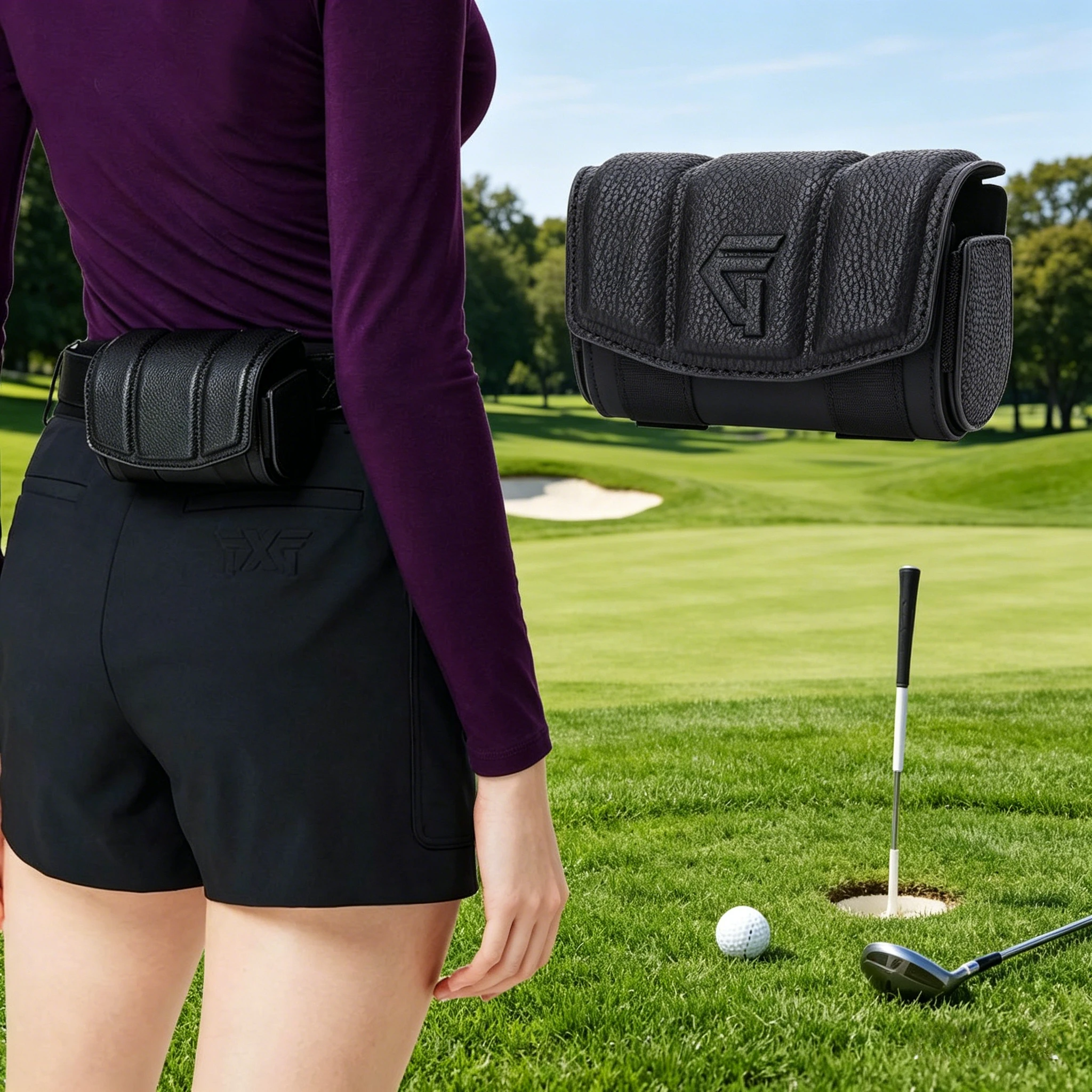 

2026 Premium Magnetic Golf Rangefinder Case Leather Waist Bag Minimalist Laser Range Finder Carry Pouch Gift Box for Men Women