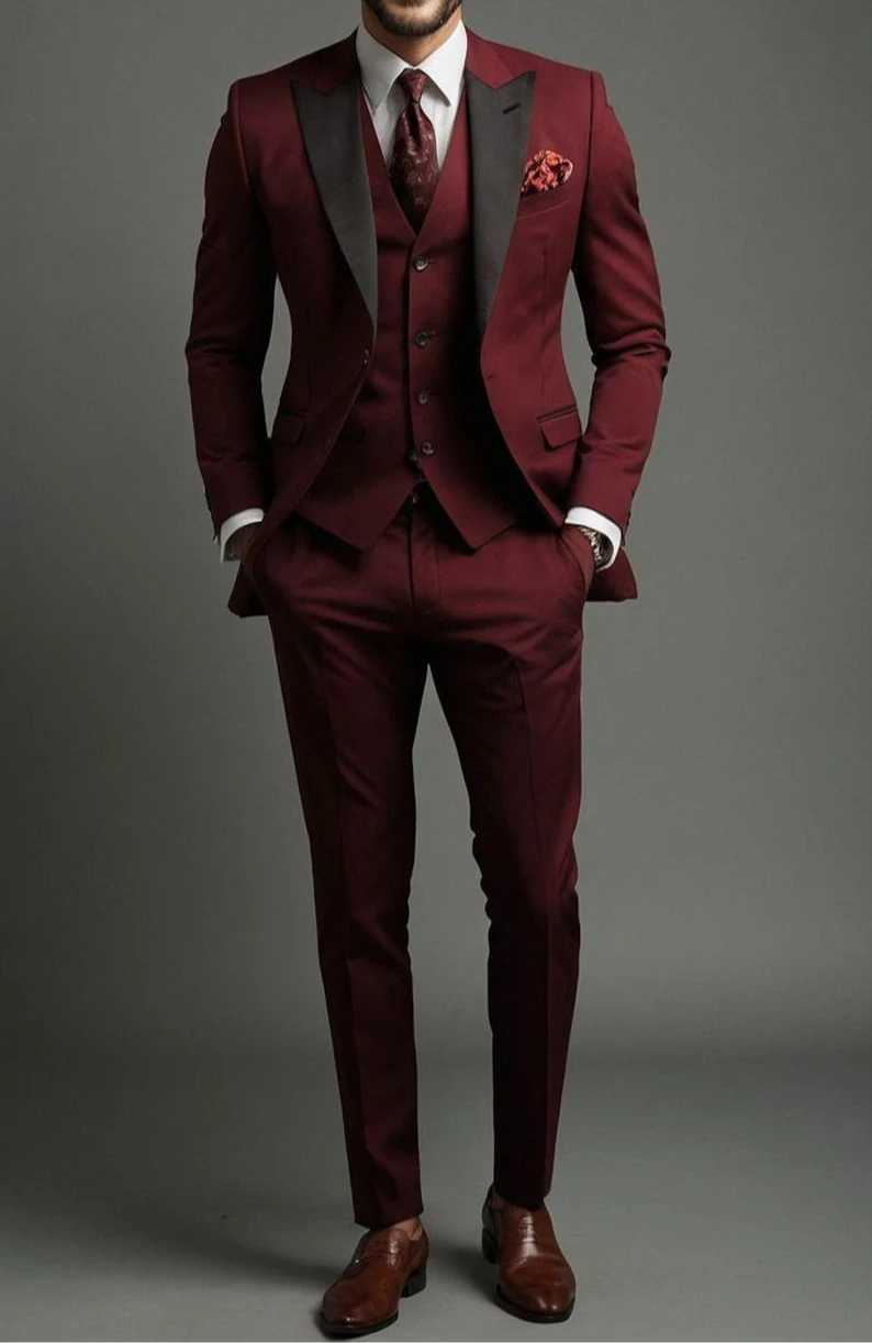 

Мужской смокинг, приталенный крой, для свадьбы, жениха