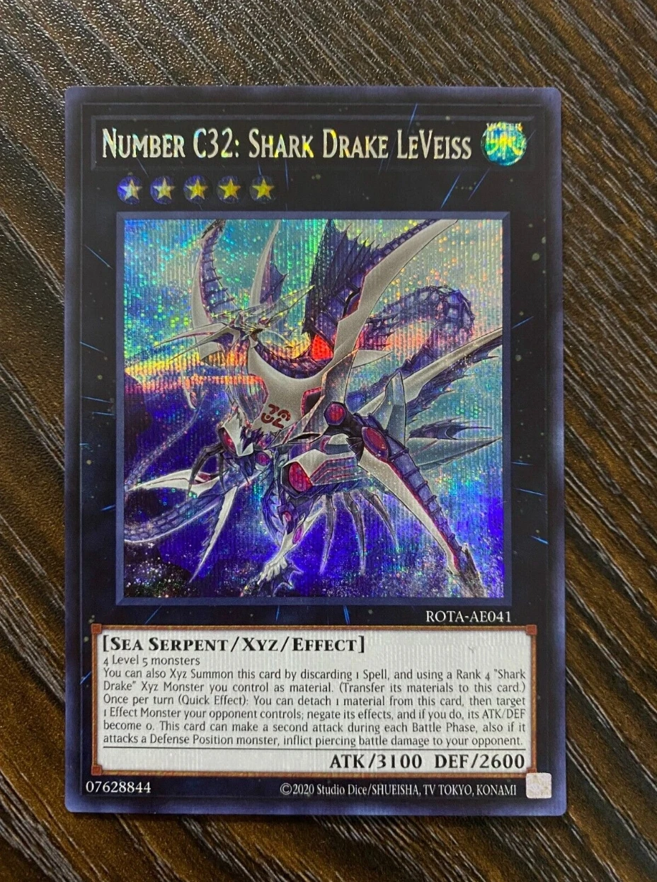 

Yugioh KONAMI Duel Monsters ROTA-AE041 Number C32:Shark Drake LeVeiss Secret Rare Asian English Collection Mint Card