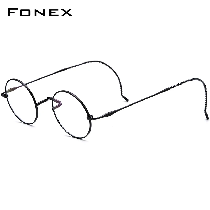 FONEX B Titanium Glasses Frame Men Retro Small Round Eyeglasses 2024 Women Vintage Harri Potters Eyewear F85725