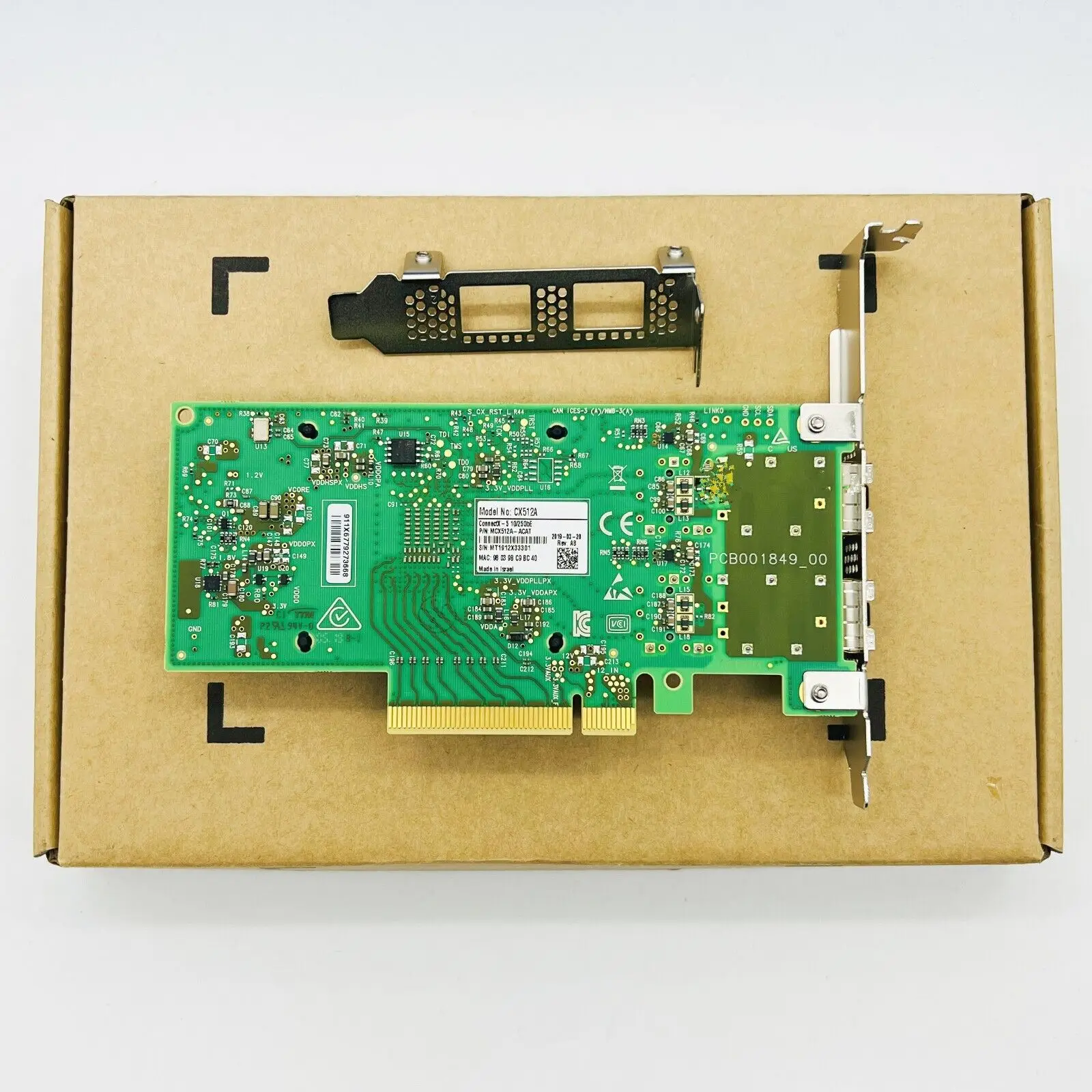 MCX512A-ACAT Mellanox ConnectX-5 EN CX512A 25GbE Dual Port PCIe 3.0 x8 Adapter