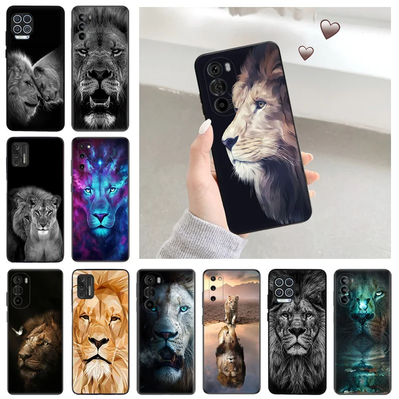 Silicone Soft Phone Case for Motorola G51 G9 Power Play G73 G30 G31 G50 G51 G60 G71 5G G22 G32 G52 G72 Lion King Animal Cover