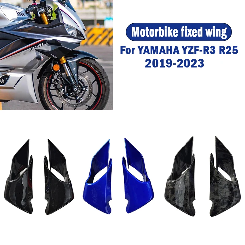 

For YAMAHA YZF-R3 R25 YZFR3 R25 yzf r3 r25 2019-2023 Front Fairing Winglets Aerodynamic Wing Shell Cover Protection Guards Kit