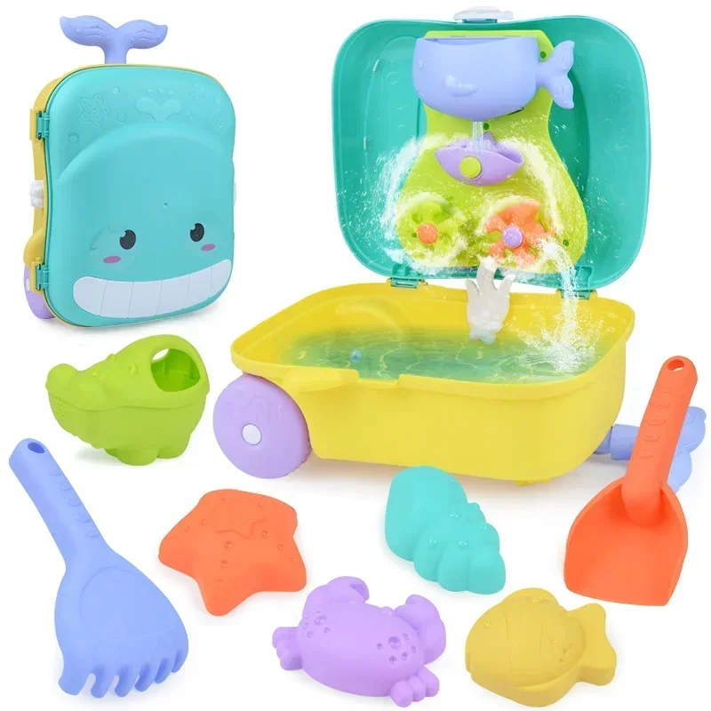 New Summer Kids Luggage Toy Kit Water Toys Sand Bucket Pit Tools Beach Sand Play Toys Outdoor Toys For Kids Boys And Girls Gifts