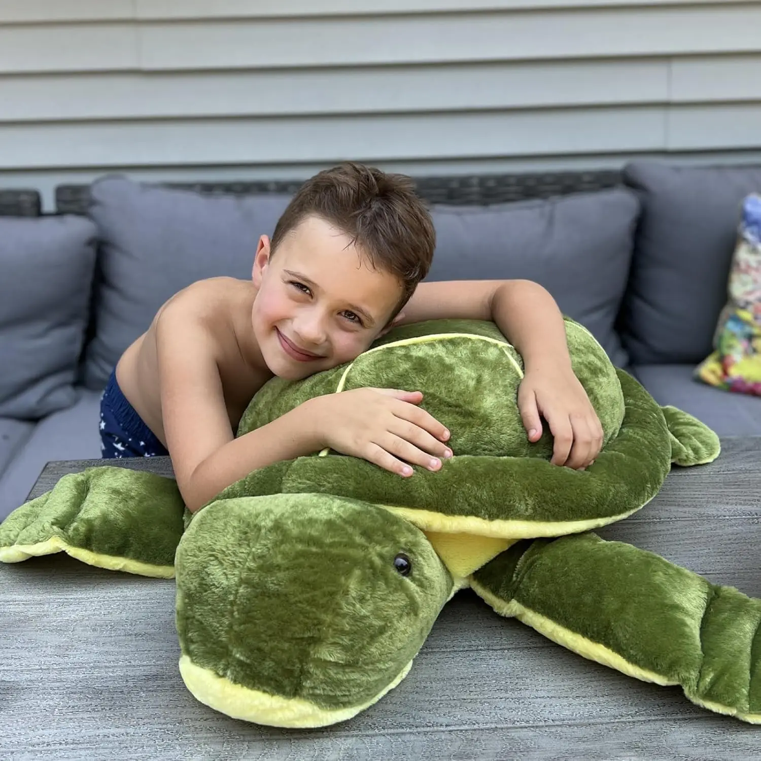 MorisMos Giant Turtle Stuffed Animal 25 inch, Large Stuffed Sea Turtle Plush Toy, Big Stuffed Turtle Pillow for Kids,  Green