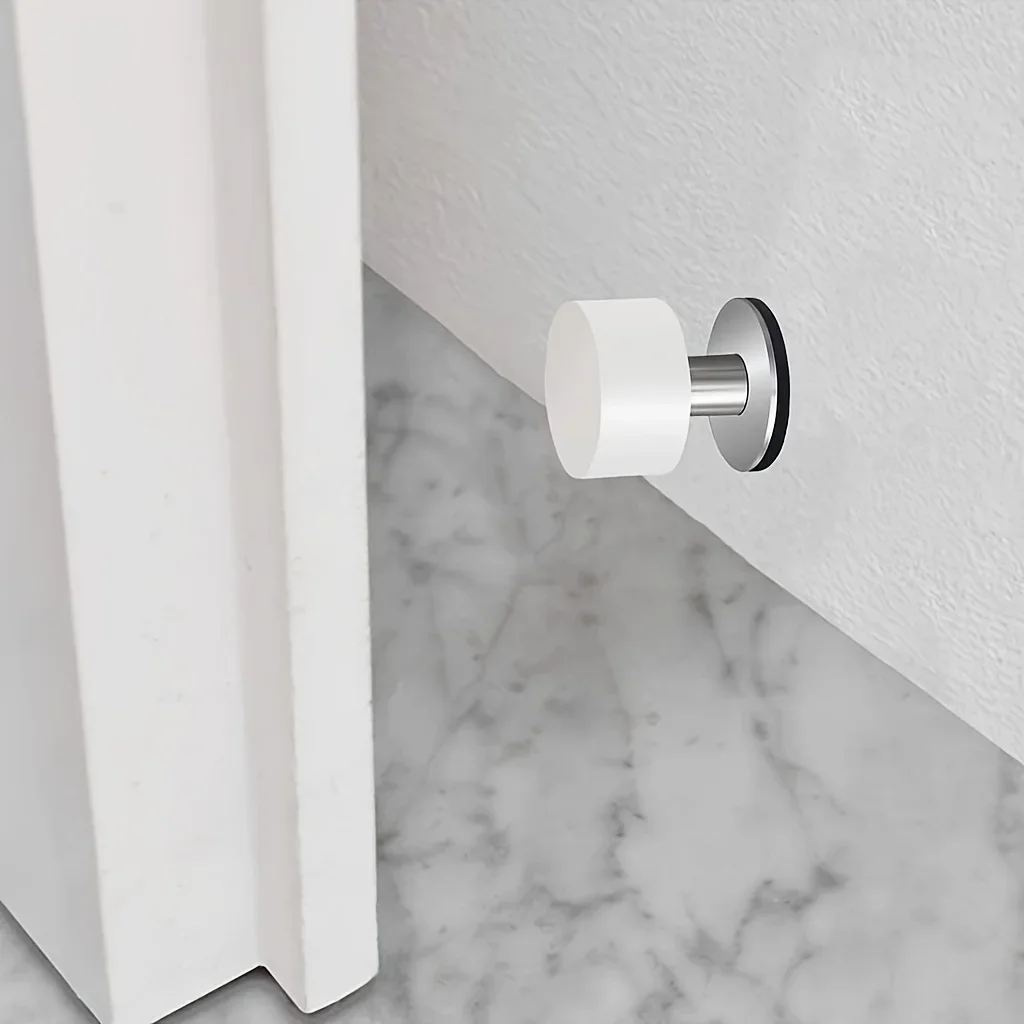 توقف باب مطاطي متين ذاتي اللصق مع قاعدة معدنية واقي حائط لتقليل الضوضاء وممتص للصدمات للاستخدام المنزلي والمكتب والمدرسة #5