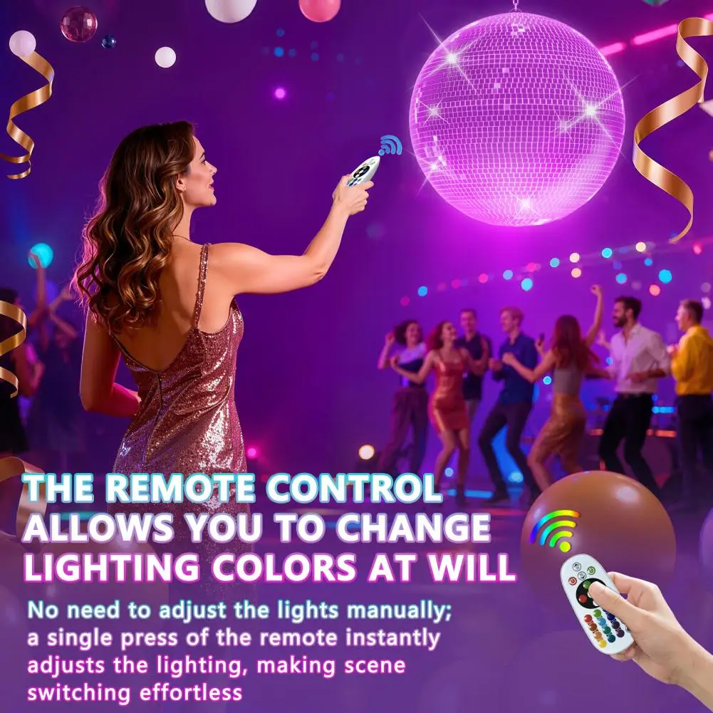 

Large Disco Ball Big Hanging Mirror Ball Lightning Ball Ornaments With Hanging Ring For DJ Club Stage Bar Wedding Events