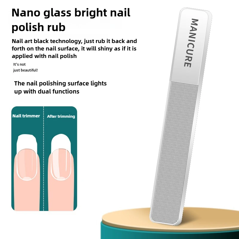 

10 шт., нанокристаллические пилочки для ногтей, гипоаллергенный портативный инструмент для маникюра и педикюра для гладких, даже на ногти, в комплект входит футляр из ПВХ