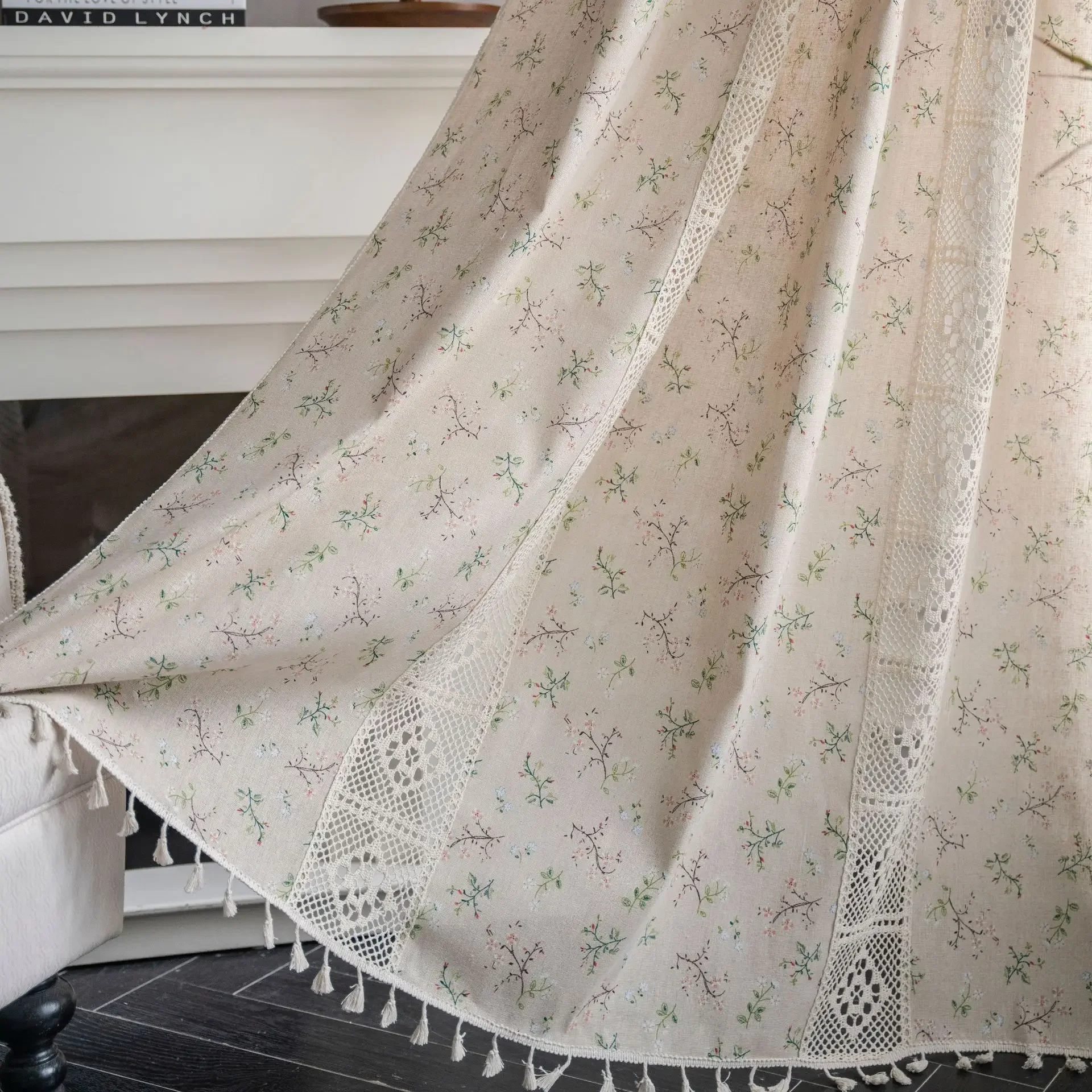 

Farmhouse Curtains, Semi-Blackout Living Room Drapes Cotton Linen Bohemian Window Curtain Panels Rod Pocket Bedroom Drapes