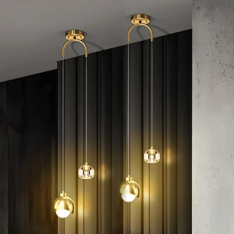 

Hanging Lamp Crystal Ball Nordic LED Pendant Lights Indoor Lighting for Home Living Dining Bedroom Kitchen Bathroom Decoration