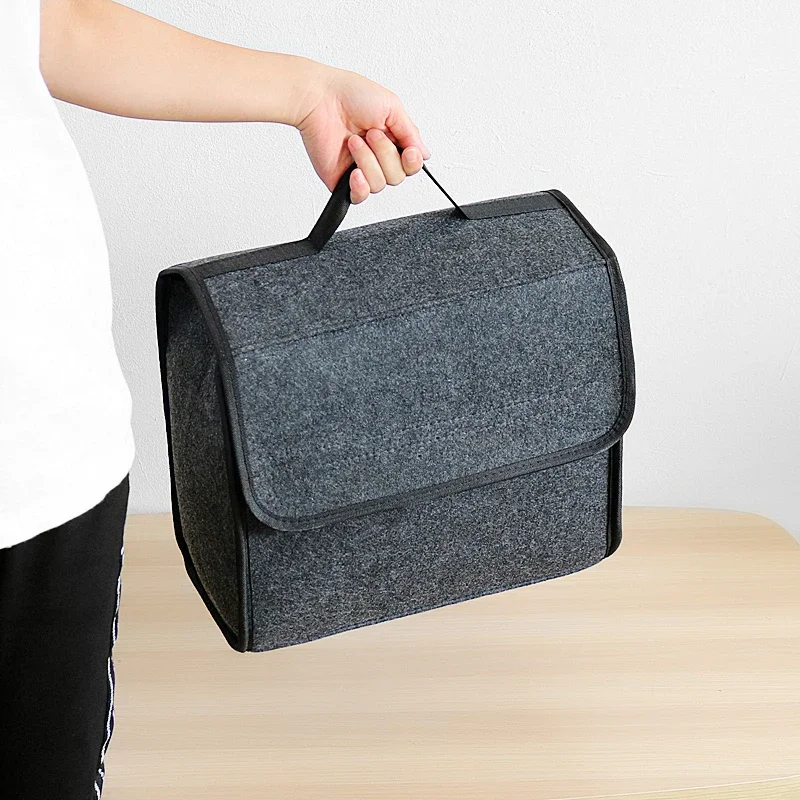 Holder Box Seat Back Tool Bag Folding Auto Rear Storage Pouch Soft Felt Car Organizer Stylish Trunk Storage Bags