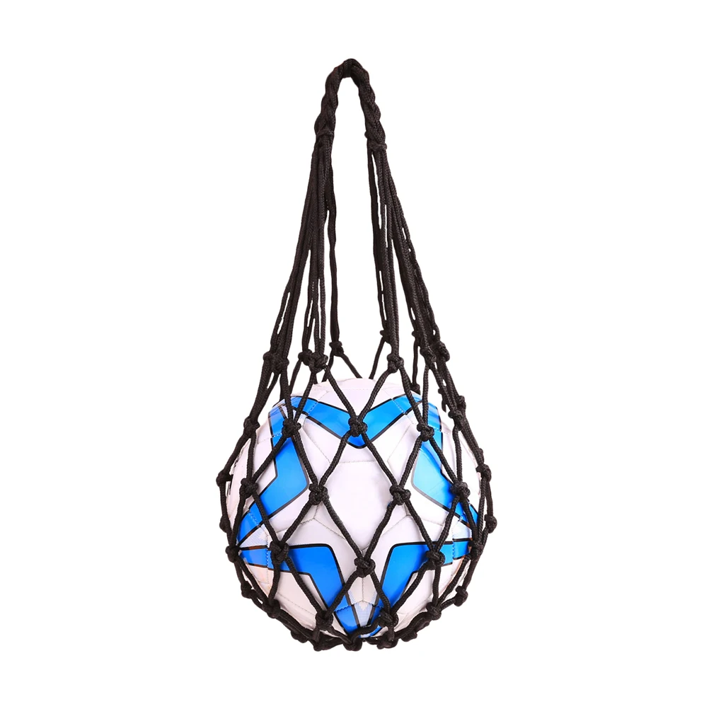 

Portable Single Ball Bag Basketball Football Storage Net Universal Mesh Bags with Drawstring Sports Black