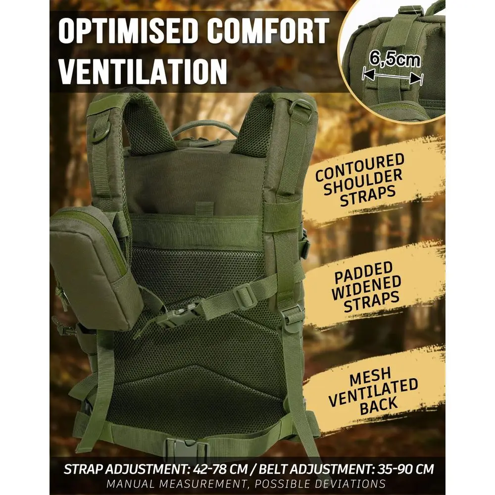 Sac à dos tactique robuste de style militaire avec système Molle pour les aventures en plein air, vert