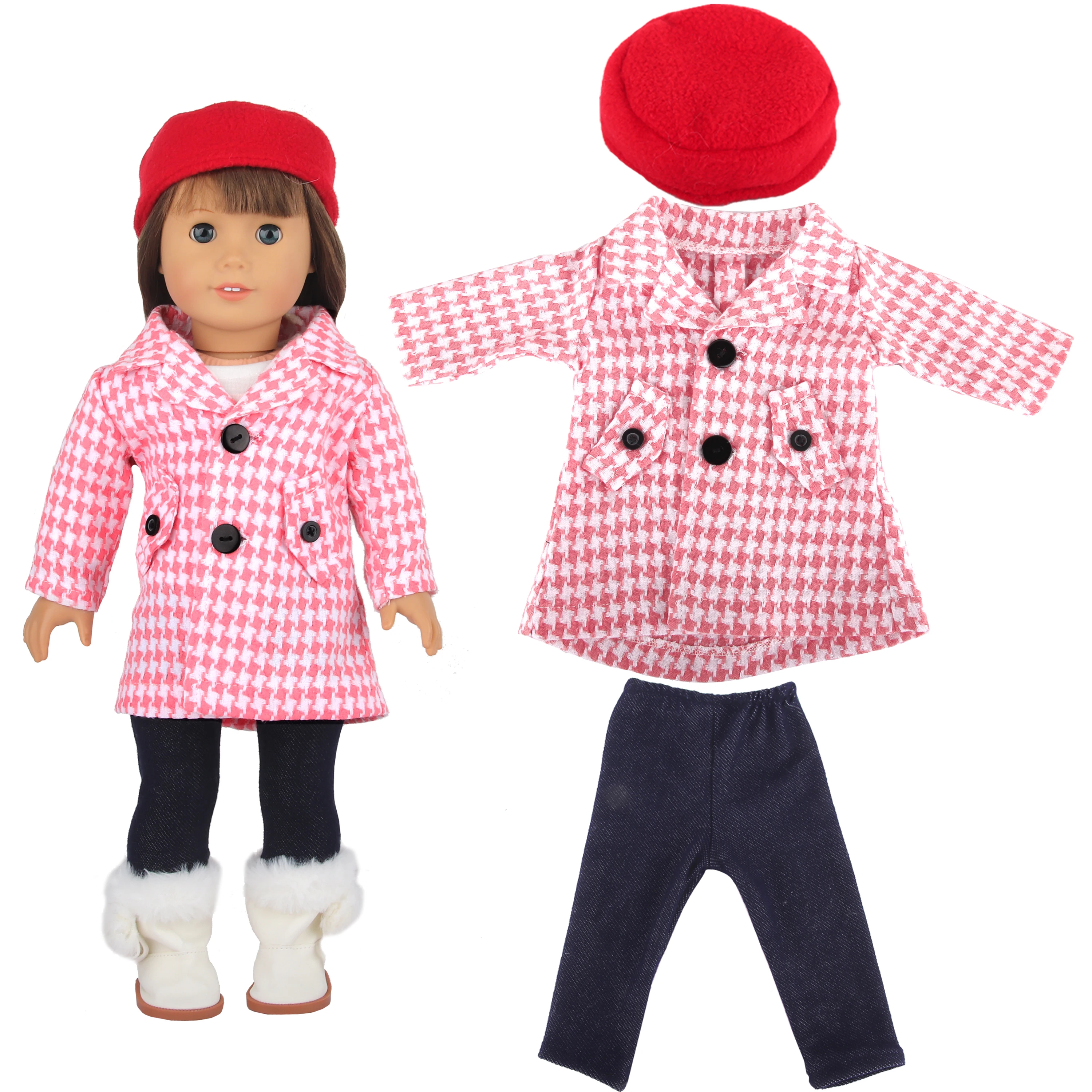 Botas de felpa rosa para muñeca americana de 18 pulgadas, botas de nieve con lentejuelas, zapatos, conjunto de ropa para bebé recién nacido y Niña OG, muñeca BJD, 7cm