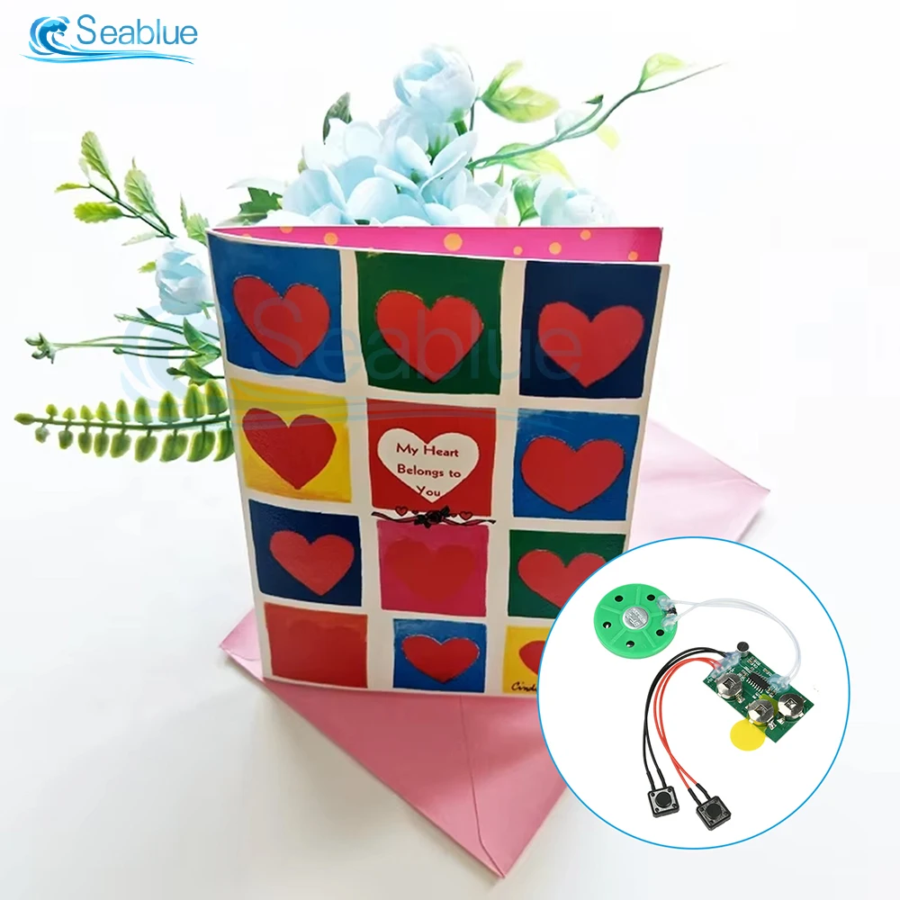 لتقوم بها بنفسك وحدة صوت قابلة للتسجيل 120/240 ثانية رقاقة تسجيل الصوت بنقرة واحدة تسجيل وتشغيل لبطاقات المعايدة اللعب الهدايا