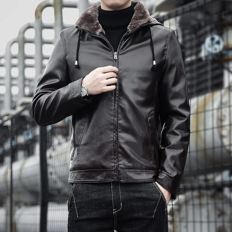 

2023New men's handsome fur fur clothing autumn and winter PU leather motorcycle clothes leather jacket men's youth fashion coat