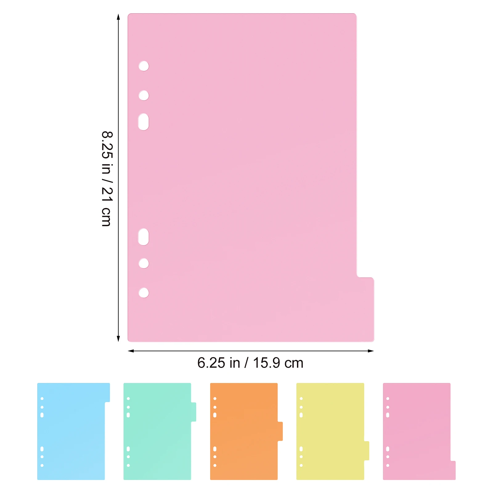 10Pcs Plastic Binder Dividers Colorful Translucent Tab Labels Index Dividers for A5 Notebook Office Study Filing
