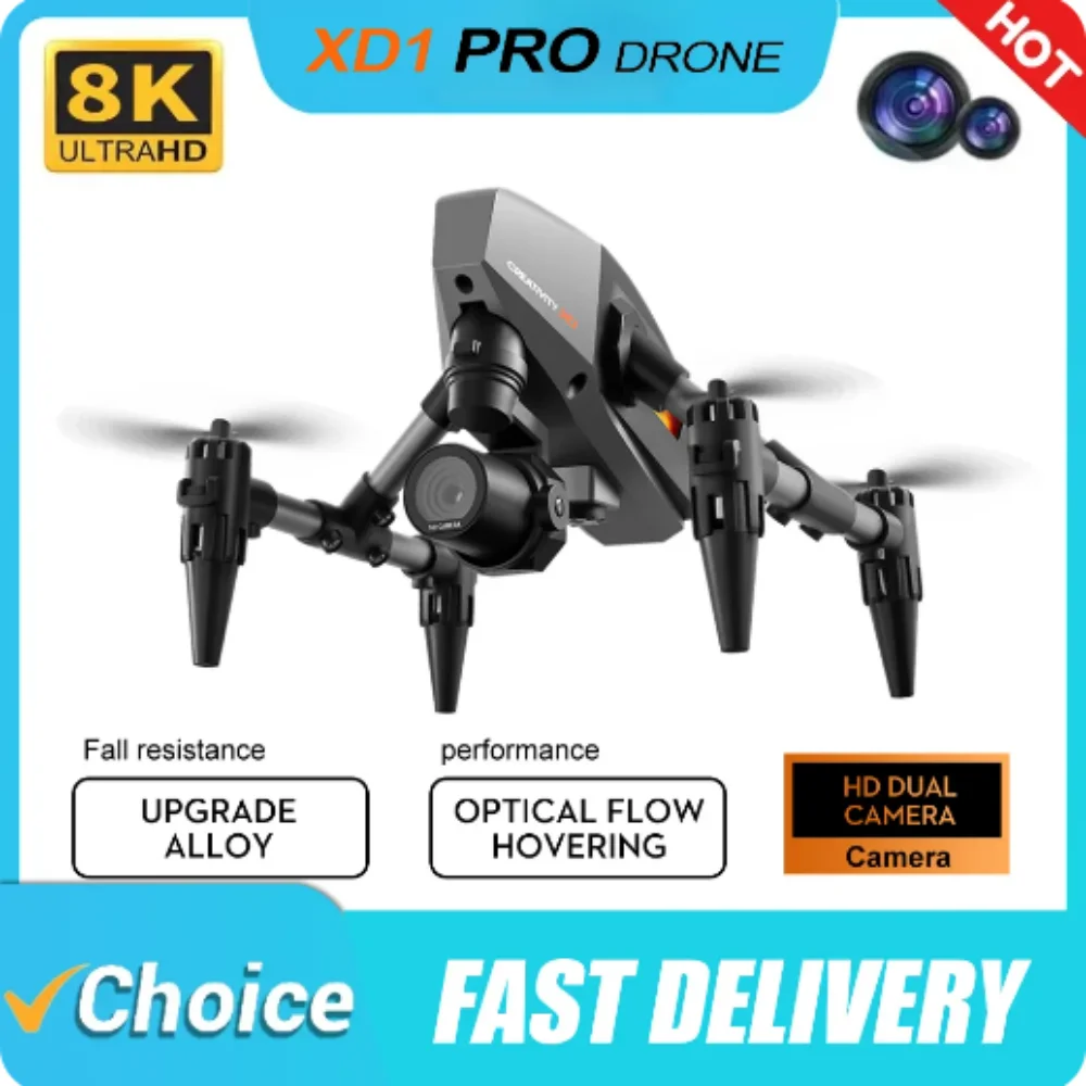 

XD1 PRO 8K HD Drone Dual Camera Optical Flow Mini Drone FPV Aerial Photography Foldable Quadcopter For Kids Toys RC Aircraft