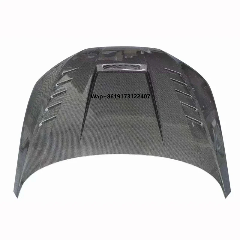 

New Carbon Fiber Engine Cover for A5 B9 2017-2021 Screw-On with Screws-Front Bonnet Vents & Engine Hood