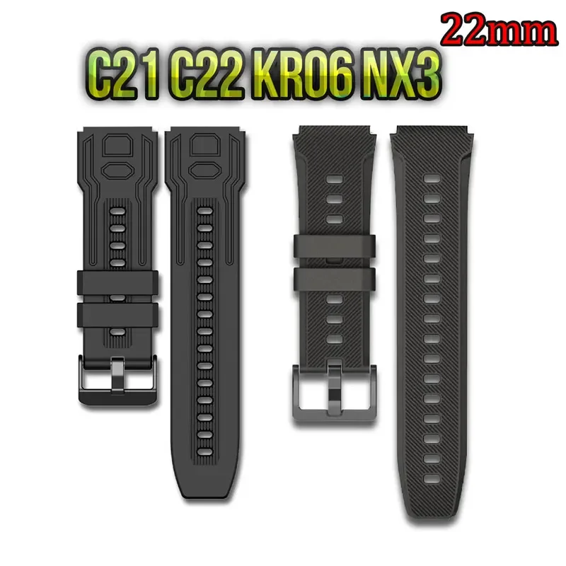 22mm Smart Watch Braceletes Original Strap For C21 Kr06 Nx3 Etc. Accessories  Waterproof Silicone Smartwatch Parts