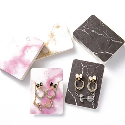 50PCS 5x7cm Paper Ear Stud Display Earring Cards Hang Label Showcase For DIY Jewelry Organizer Packing Small Businesses Supplies