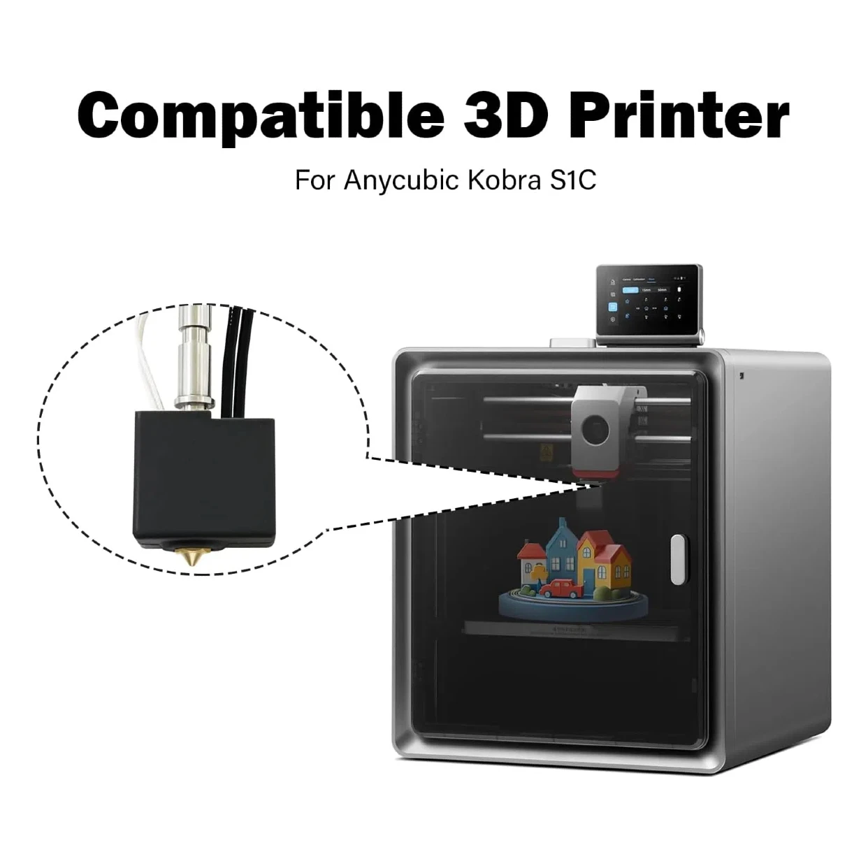 Głowica drukująca Kobra S1 do drukarki 3D Anycubic S1C, zmontowana głowica Kobra S1, adapter głowicy drukującej do Kobra S1 Combo — zdjęcie produktu 3