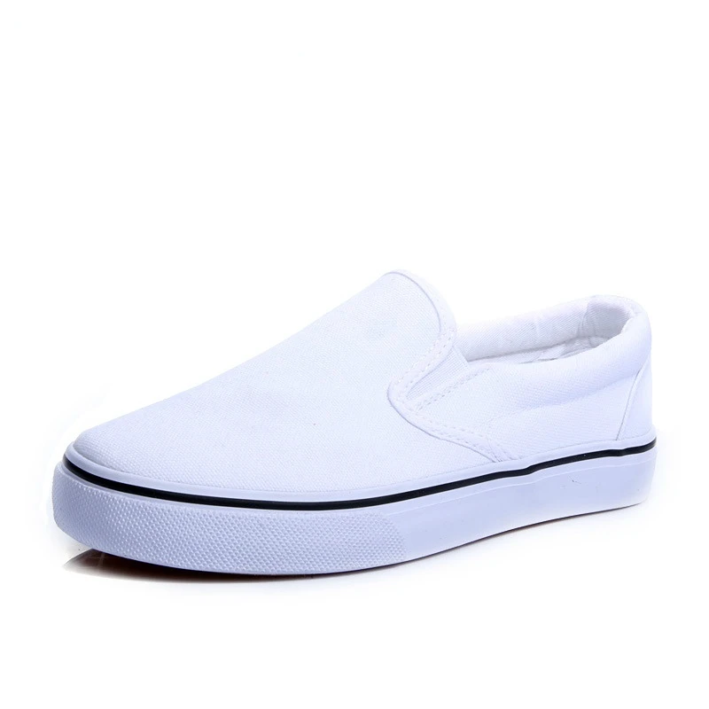 Coppia bianca scarpe di tela studenti scarpe di stoffa appartamenti da donna Sneakers bianche uomo mocassini neri scarpe da Skate fai da te scarpe