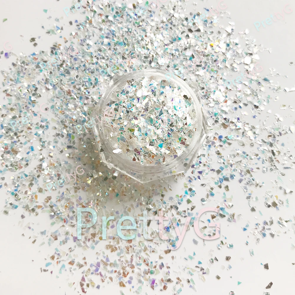 PrettyG Wholesale JM Mirror Silver Shapes Glitter High Spark Sequins Glitter For Art Craft Nail Makeup Decoration Accessories