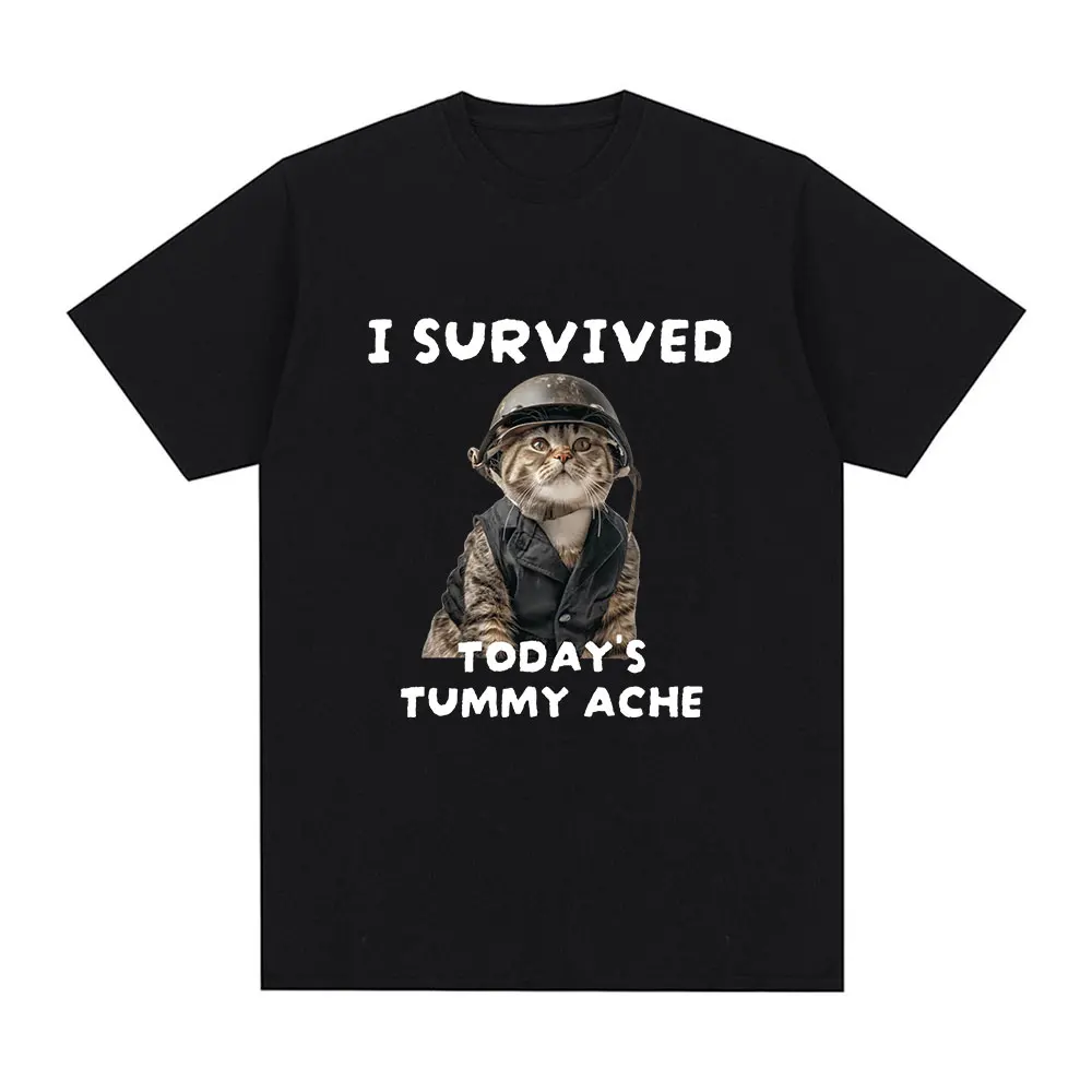 Funny Meme Cat Graphic T Shirt Helmet Kitten Fire Slogan Print Humor Streetwear Short Sleeve Animal Lover Trendy Daily Tops Gift view 2