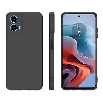 Moto G34 케이스 G 34 TPU 소프트 블랙 슬림 매트 실리콘 케이스 모토로라 모토 G34 5G 뒷면 커버 MotoG34 전화 케이스  Best5