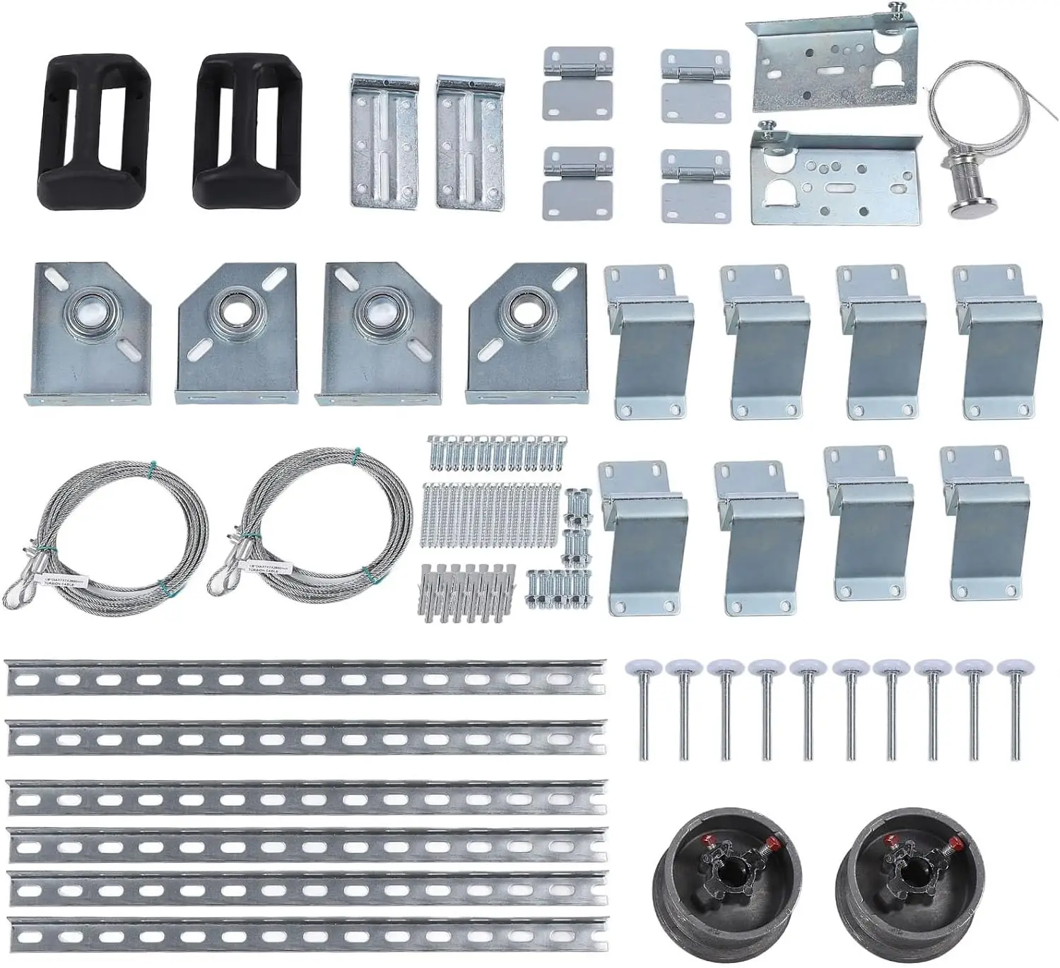 Garage Door Tune Up Kit Stainless Steel Smoother Performance Door Bracket Wheel Roller Wire Rope Hinge Trail Set