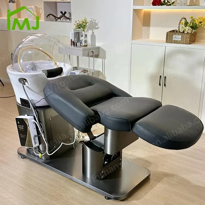 2026 Camas para Spa, Cama de lavado de cabello, Lavacabezas para salón de masajes tailandeses, Silla de spa con elevación de espalda y reposacabezas
